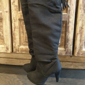 Fioni 7 Black Boots - over the knee -4"